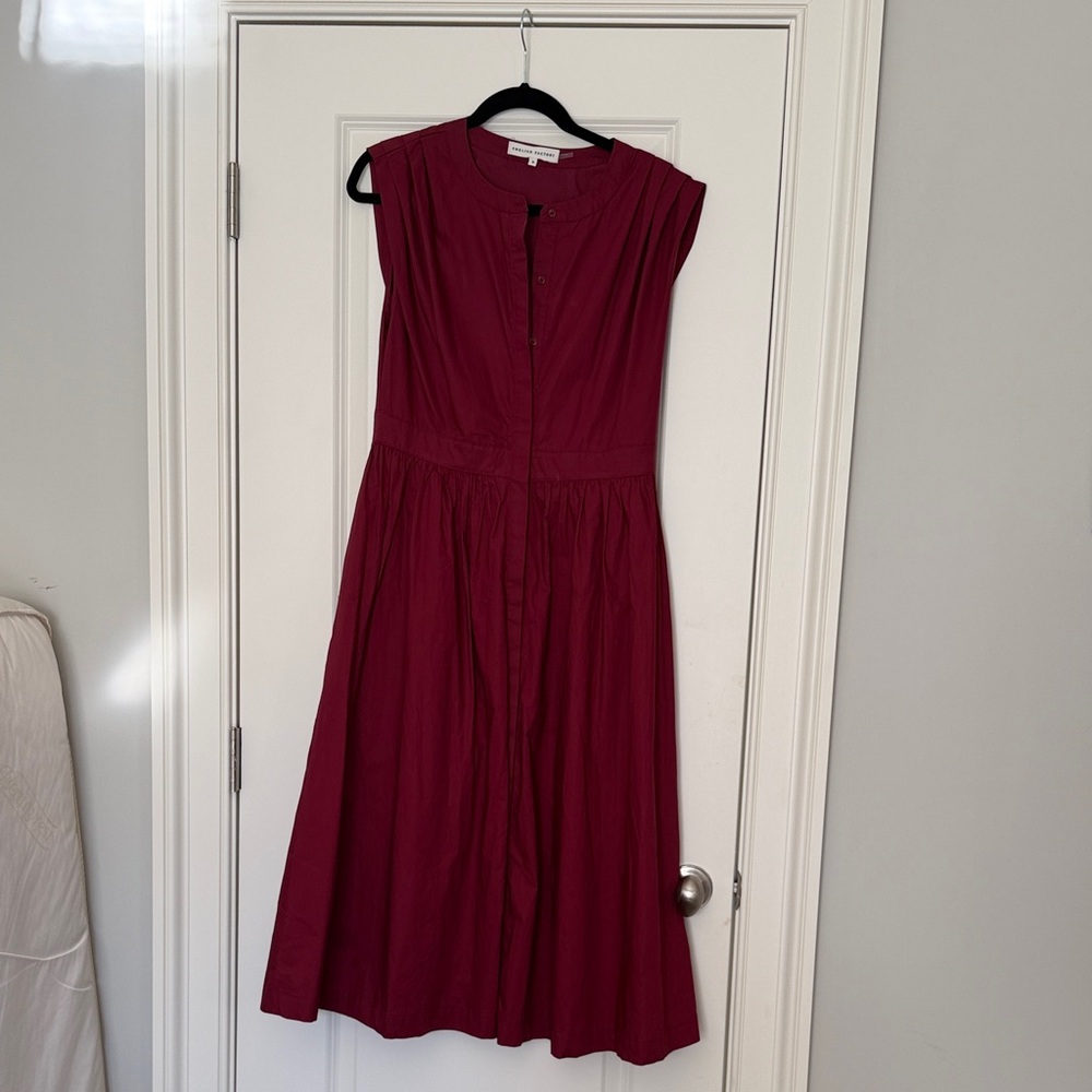 English Factory Sleeveless Burgundy Midi Dress